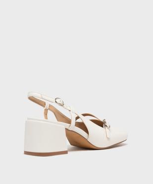 Escarpins talon ouvert et bout carré femme - Follow Me vue4 - FOLLOW ME - GEMO