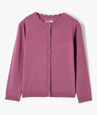Gilet fille en maille fine à col fantaisie vue1 - GEMO (ENFANT) - GEMO