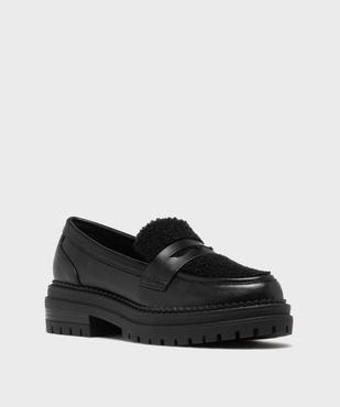 Mocassins avec dessus maille bouclette et semelle crantée femme - 5 Miles vue3 - 5 MILES - GEMO