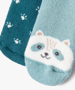 Chaussettes en maille bouclette imprimée bébé garçon (lot de 2) vue2 - GEMO 4G BEBE - GEMO