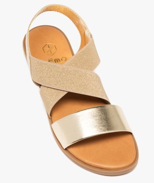 Sandales femme à talon plat et brides élastiques unies  vue6 - VALENTINA BALDA - GEMO