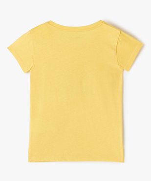 Tee-shirt fille à manches courtes avec motif pailleté vue3 - GEMO (ENFANT) - GEMO