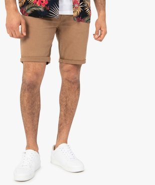Bermuda homme en coton extensible aspect jean vue1 - GEMO (HOMME) - GEMO