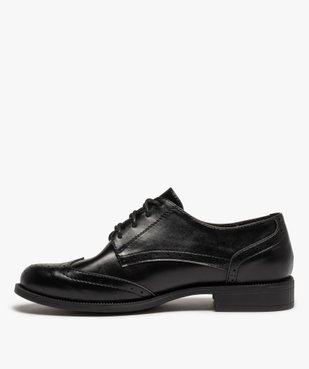 Derbies femme unis à talon plat et bout golf fleuri vue4 - VALENTINA BALDA - GEMO