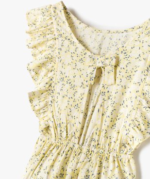 Combinaison fille à bretelles en maille crochet vue2 - GEMO (JUNIOR) - GEMO