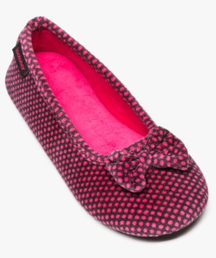 Chaussons femme ballerines en velours à motifs - Isotoner vue5 - ISOTONER - GEMO