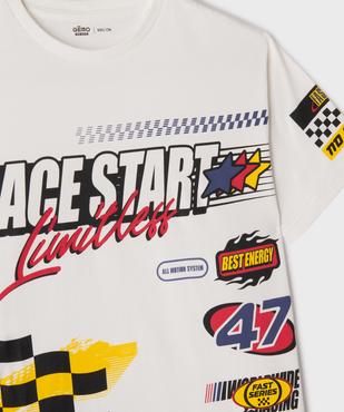 Tee-shirt manches courtes oversize avec motif Formule 1 garçon vue2 - GEMO 4G GARCON - GEMO
