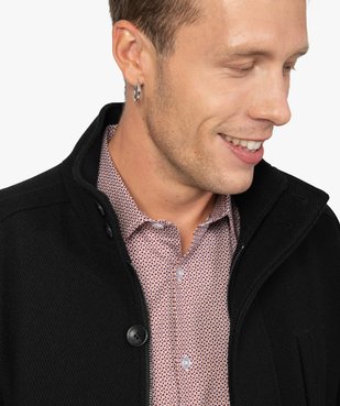 Manteau homme mi-long à col montant et double fermeture vue2 - GEMO (HOMME) - GEMO