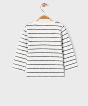 Tee-shirt manches longues à rayures et motif ourson bébé garçon - LuluCastagnette vue4 - LULU CASTAGNETTE GEMO FOR GOOD - GEMO