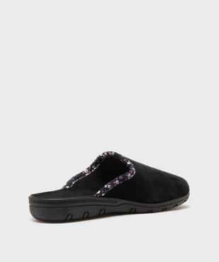 Chaussons mules en velours avec biais à motifs fleuris femme vue4 - G'FLEX - GEMO