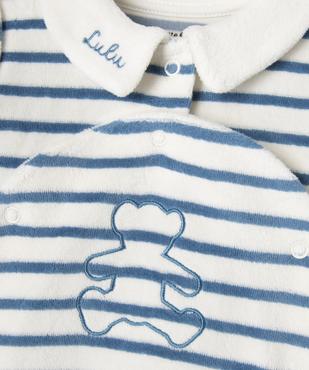 Pyjama dors-bien en velours ouvert devant bébé - LuluCastagnette vue2 - LULU CASTAGNETTE GEMO FOR GOOD - GEMO