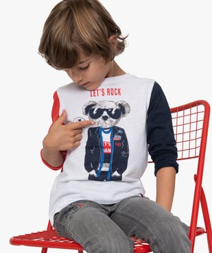 Tee-shirt garçon à manches longues imprimé - Lulu Castagnette vue1 - LULUCASTAGNETTE - GEMO