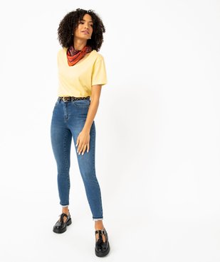 Tee-shirt femme à manches courtes avec col V roulotté vue5 - GEMO(FEMME PAP) - GEMO