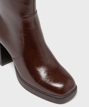 Boots à talon à bout carré et semelle plateforme femme - Follow Me vue7 - FOLLOW ME - GEMO