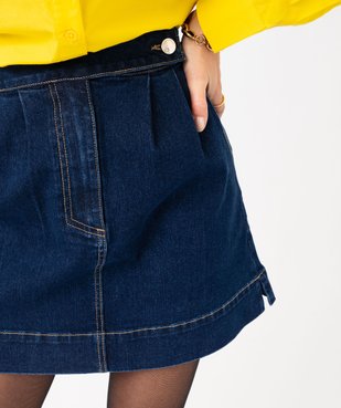 Jupe en jean courte coupe évasée femme - LuluCastagnette vue2 - LULU CASTAGNETT - GEMO