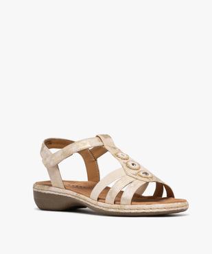 Sandales confort légères à petit talon et bride scratch femme vue2 - SOFTRELAX - GEMO