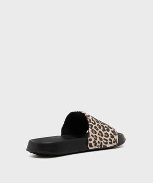 Mules de piscine à motif léopard femme vue4 - GEMO (PLAGE) - GEMO