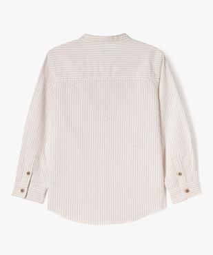 Chemise manches longues à col mao et rayures garçon vue3 - GEMO (ENFANT) - GEMO