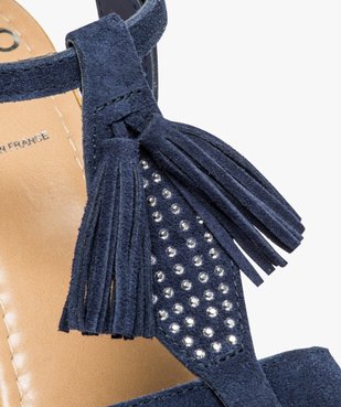 Sandales femme à talon compensé avec pompon décoratif vue6 - GEMO(URBAIN) - GEMO