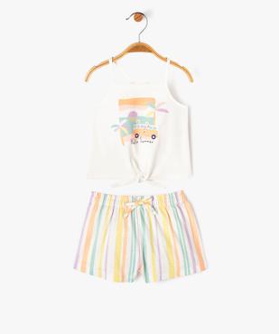 Ensemble 2 pièces short et débardeur imprimés bébé fille vue1 - GEMO 4G BEBE - GEMO