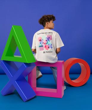Tee-shirt manches courtes imprimé coupe oversize garçon - PlayStation vue1 - PLAYSTATION - GEMO
