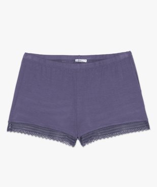 Short de pyjama femme en maille fluide avec bas en dentelle vue4 - GEMO(HOMWR FEM) - GEMO