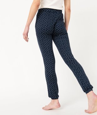 Pantalon de pyjama en maille fine avec bas resserré femme vue3 - GEMO 4G FEMME - GEMO