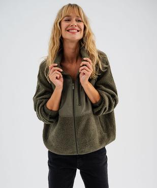 Sweat zippé en sherpa polaire femme vue2 - GEMO(FEMME PAP) - GEMO