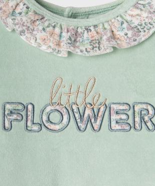 Pyjama en velours à pont-dos et col volanté bébé vue2 - GEMO 4G BEBE - GEMO