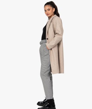 Manteau femme mi-long à col tailleur et fermeture 1 bouton vue5 - GEMO(FEMME PAP) - GEMO