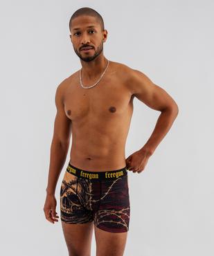 Boxer en microfibre motif tête de mort homme - Freegun vue3 - FREEGUN - GEMO