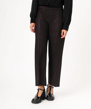 Pantacourt en maille extensible pailleté à pli femme vue1 - GEMO(FEMME PAP) - GEMO