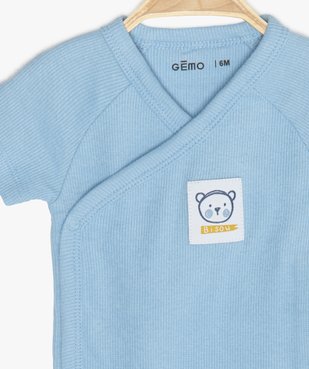Body bébé garçon côtelé fermeture croisée vue2 - GEMO C4G BEBE - GEMO