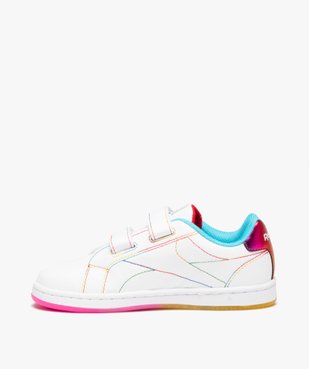 Baskets fille à scratch avec surpiqûres colorées - Reebok vue3 - REEBOK - GEMO