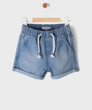 Short en jean avec taille ajustable bébé garçon vue1 - GEMO(BEBE DEBT) - GEMO