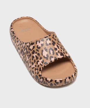 Mules de plage à motif léopard fille vue5 - GEMO (PLAGE) - GEMO