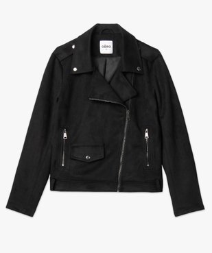 Blouson esprit motard en suédine femme vue4 - GEMO(FEMME PAP) - GEMO