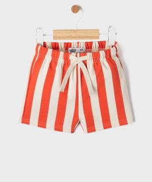 Short rayé en maille French Terry bébé garçon vue1 - GEMO(BEBE DEBT) - GEMO