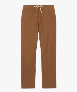Pantalon homme en lin et coton avec taille ajustable vue4 - GEMO (HOMME) - GEMO