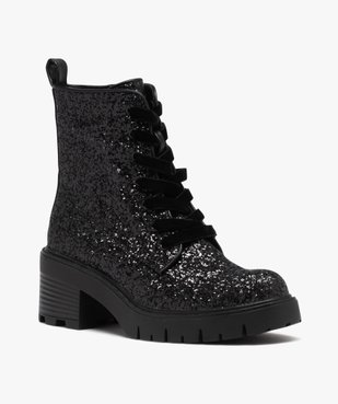 Boots femme à talon dessus en strass uni vue2 - GEMO(URBAIN) - GEMO