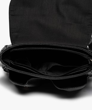 Sac femme besace à rabat tressé vue3 - GEMO (ACCESS) - GEMO