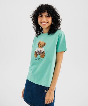 Tee-shirt manches courtes coupe oversize femme - LuluCastagnette vue3 - LULU CASTAGNETTE GEMO FOR GOOD - GEMO