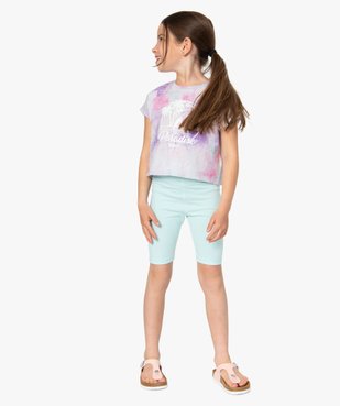 Tee-shirt court fille avec motif scintillant sur l’avant vue6 - GEMO (ENFANT) - GEMO