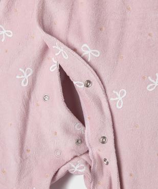 Pyjama en velours avec ouverture avant et motifs pois bébé  vue2 - GEMO 4G BEBE - GEMO