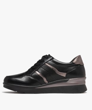 Baskets confort avec lacets et zip femme vue3 - G'FLEX GEMO FOR GOOD - GEMO