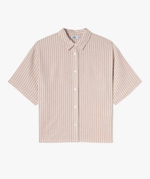 Chemise rayée à manches courtes fille vue1 - GEMO 4G FILLE - GEMO