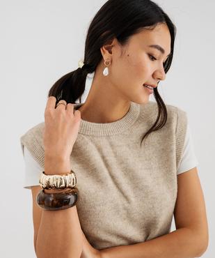 Pull sans manches chiné avec de la laine femme vue2 - GEMO(FEMME PAP) - GEMO