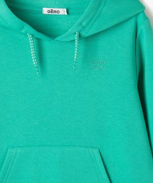 Sweat à capuche et poche kangourou uni garçon vue6 - GEMO (ENFANT) - GEMO