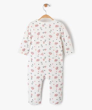 Pyjama bébé fille à motifs fleuris ouverture sur l’avant vue3 - GEMO(BB COUCHE) - GEMO