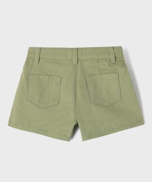 Short en coton pinces avec taille ajustable fille vue3 - GEMO 4G FILLE - GEMO